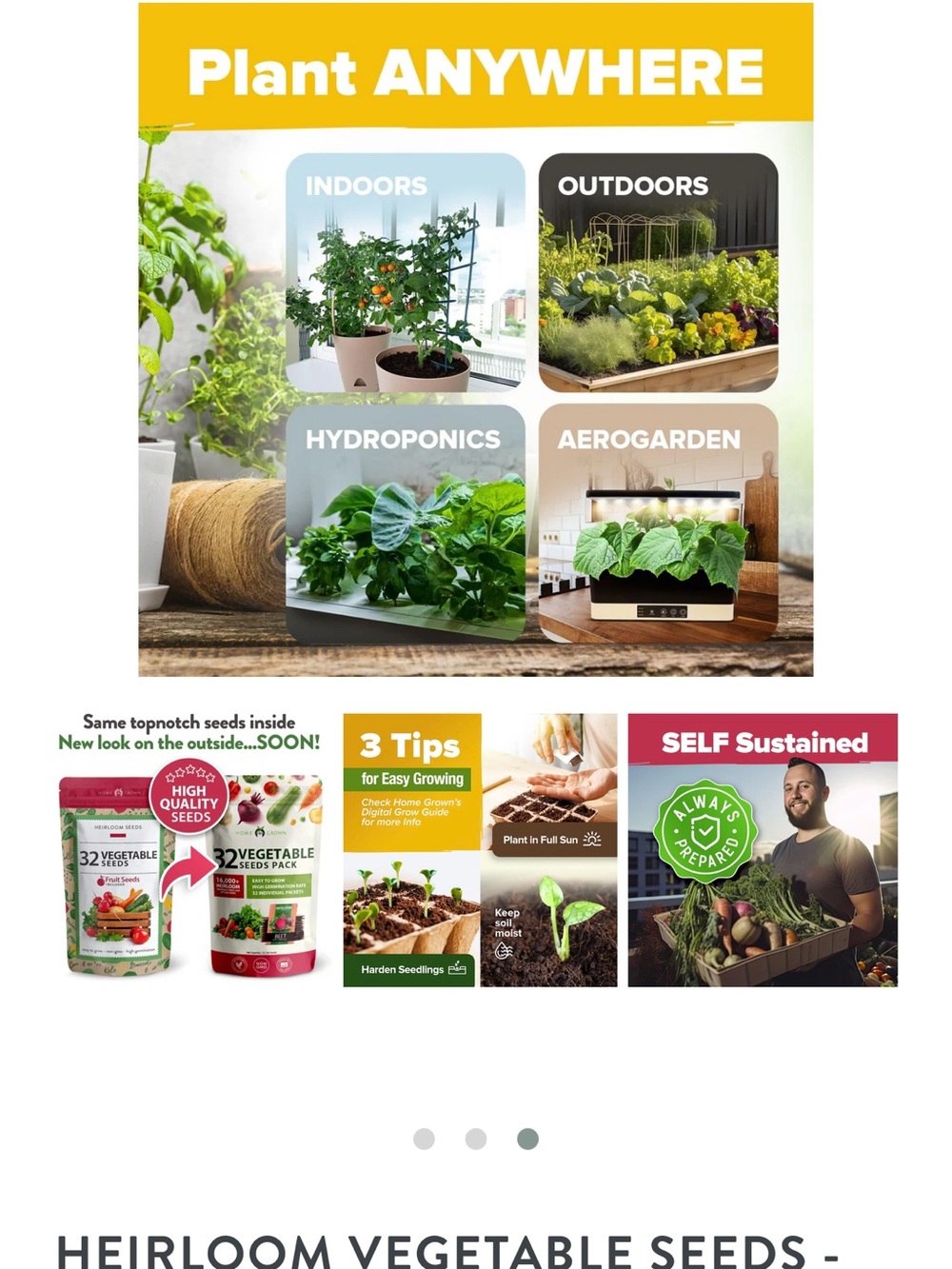 Heirloom Vegetable Seeds Pack by